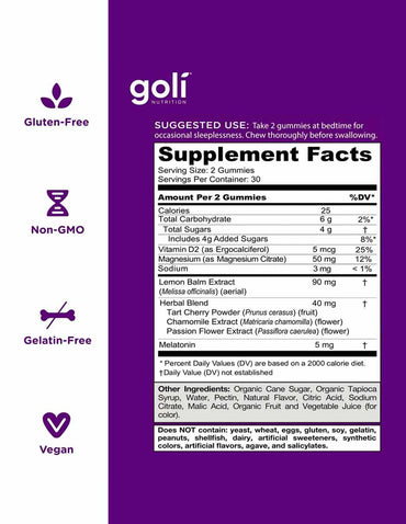Goli Nutrition Gomitas para dormir, 60 unidades