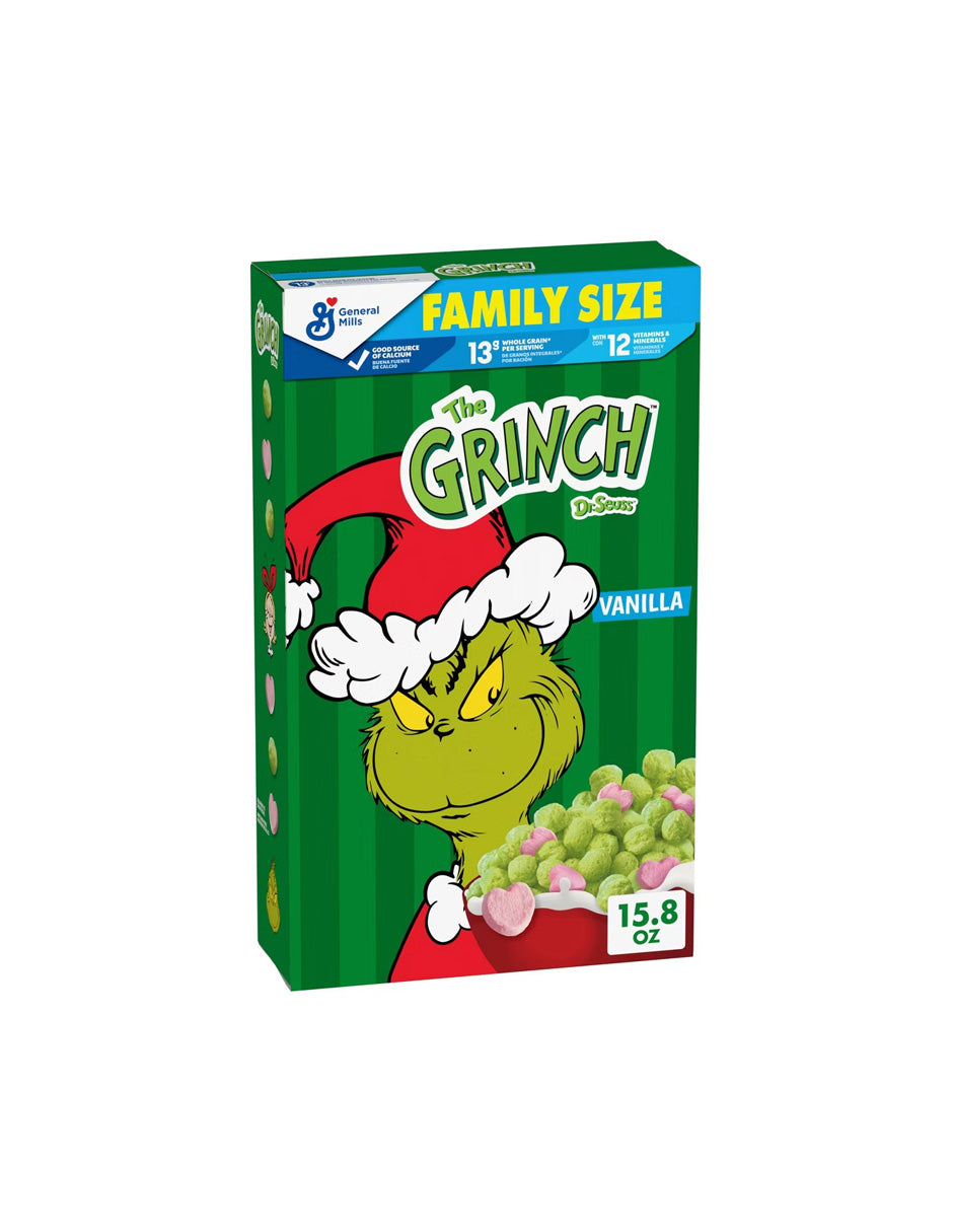 Cereal Grinch sabor vainilla con malvaviscos 447 gr