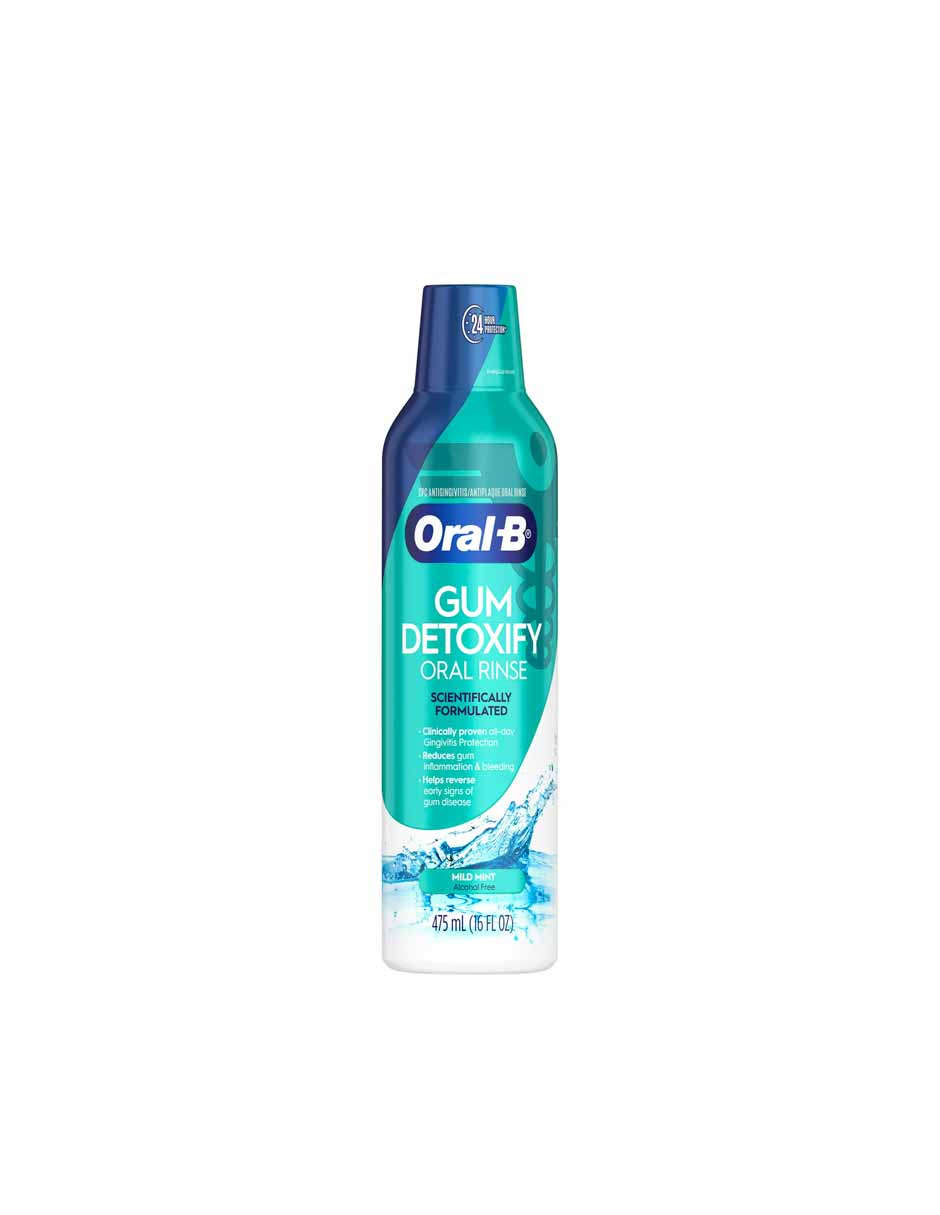 Oral-B Gum Detoxify enjuague bucal, sabor a menta suave, 475 ml