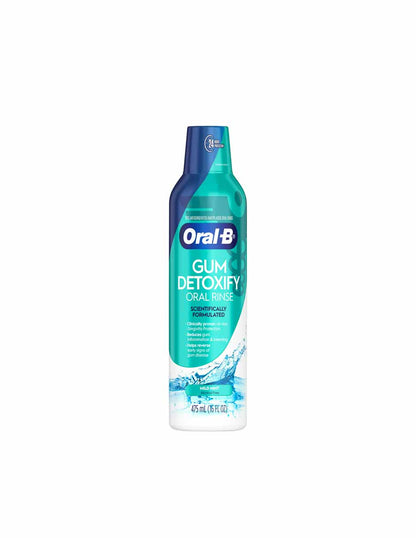 Oral-B Gum Detoxify enjuague bucal, sabor a menta suave, 475 ml