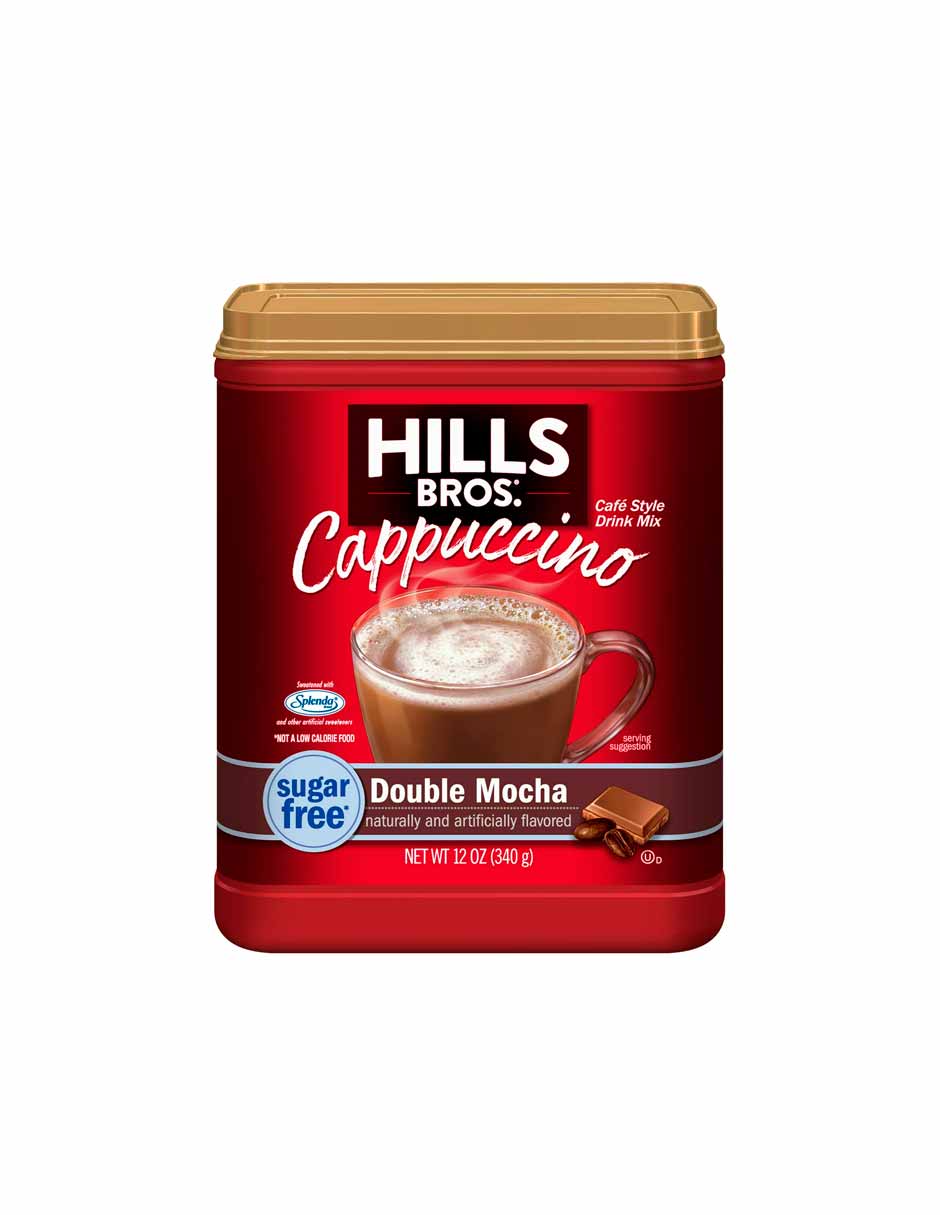 Hills Bros Mezcla de capuchino instantáneo sin azúcar, Double mocha 340gr