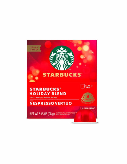 Starbucks Holiday blend cápsulas Nespresso Vertuo 8 cápsulas