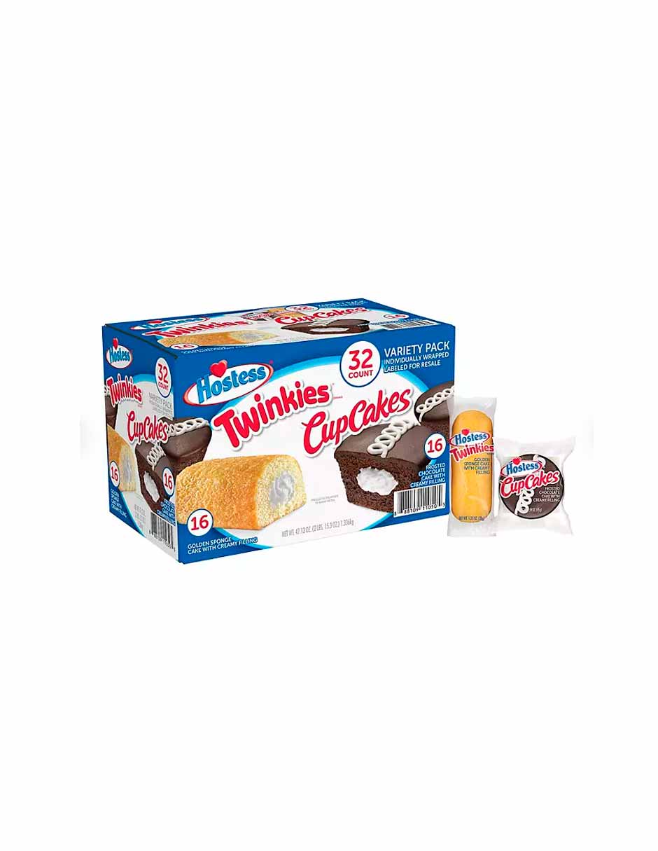 Hostess panecitos twinkies y cupcakes 32 pack