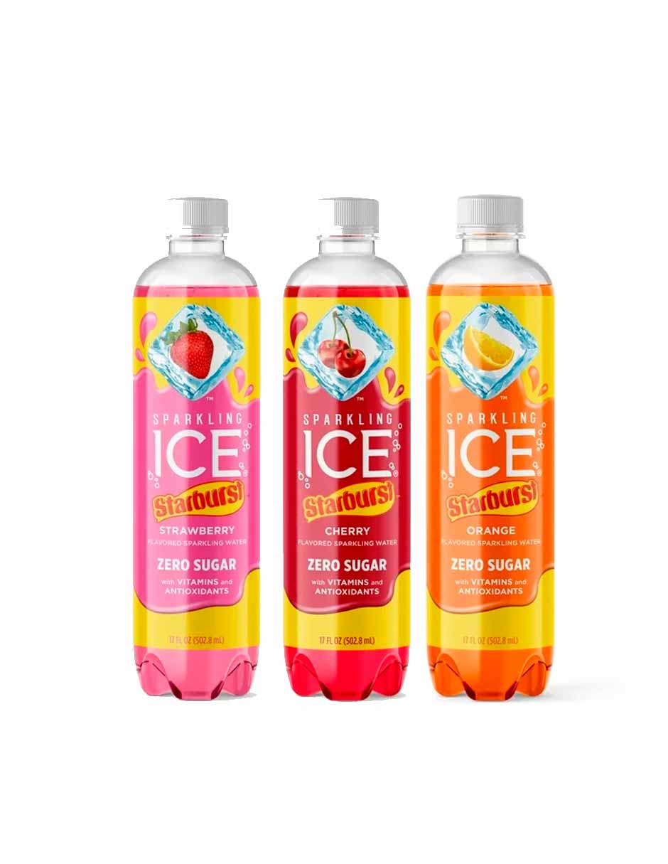 Sparkling Ice Agua con gas Starburst  sin azúcar 502ml (variedad)