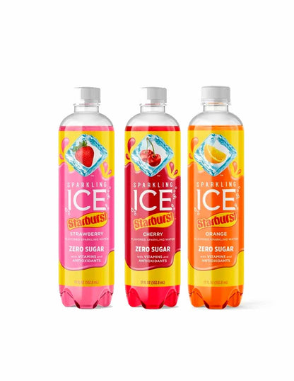 Sparkling Ice Agua con gas Starburst  sin azúcar 502ml (variedad)