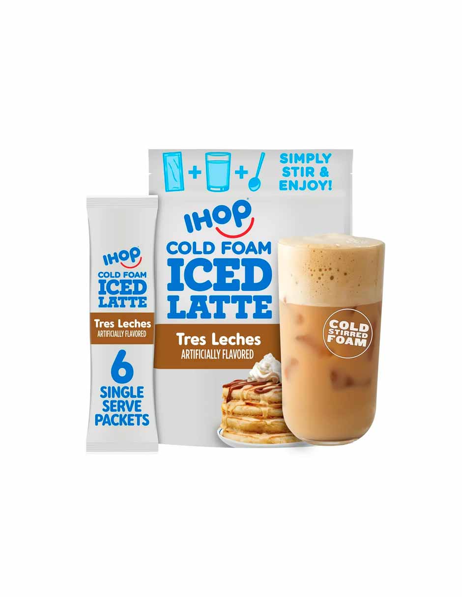 IHOP Tres Leches Iced Latte café instantáneo de espuma fría, 6 paquetes