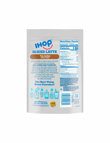 IHOP Tres Leches Iced Latte café instantáneo de espuma fría, 6 paquetes