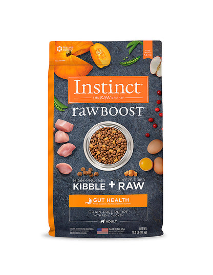 Croqueta para perros adultos liofilizado crudo Instinct Raw Boost Gut Health sabor pollo 8.1 kg