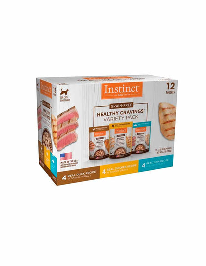 Instinct Healthy Cravings alimento húmedo natural para gatos (pato, pollo y atún) 12 pack