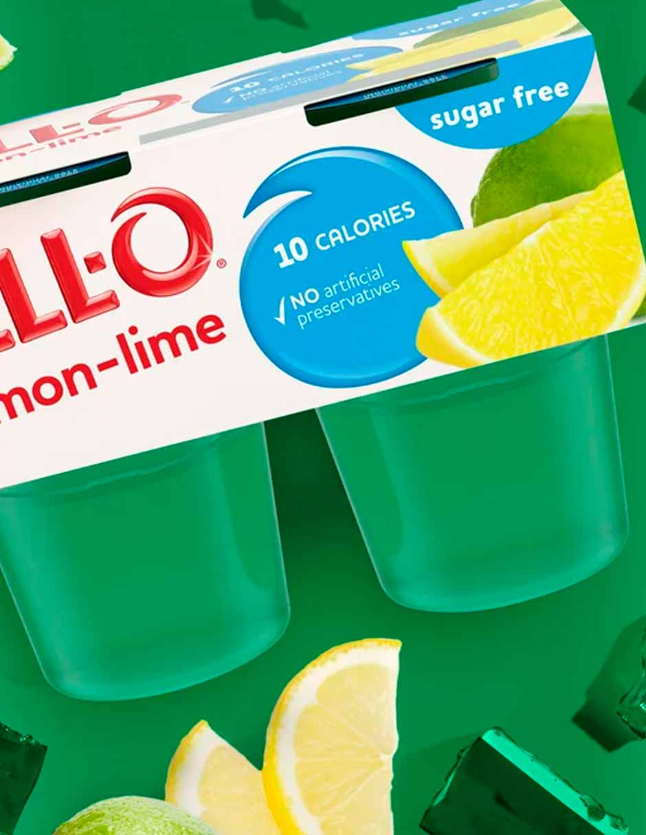 JellO Gelatina Lima limón sin azúcar 4 pack