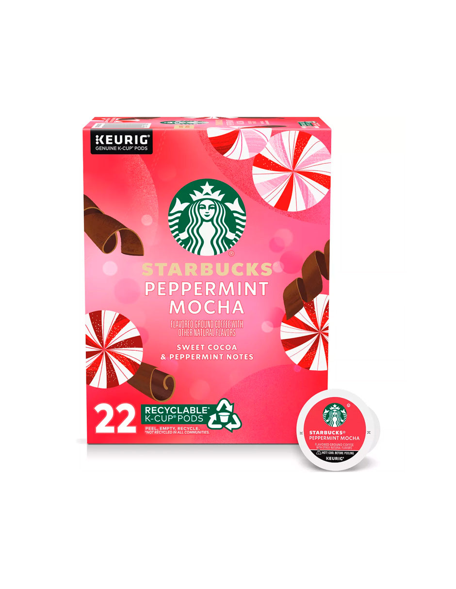 Starbucks Peppermint Mocha Café tostado medio Keurig K-Cup, 22 pods