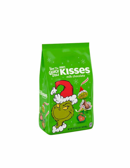 Kisses Grinch chocolate con leche edición navideña 910gr