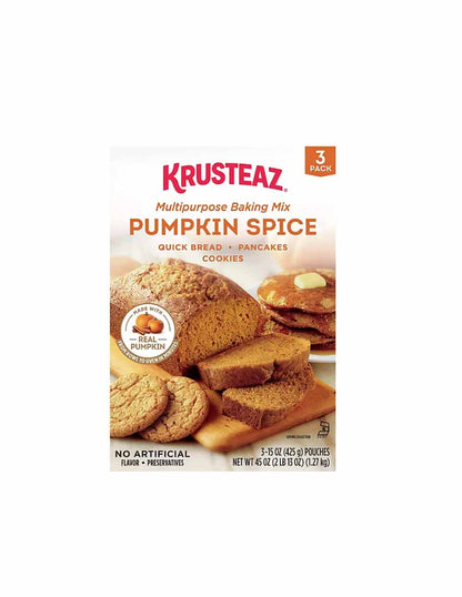 Krusteaz Mezcla para hornear con especias de calabaza 45 oz paquete de 3