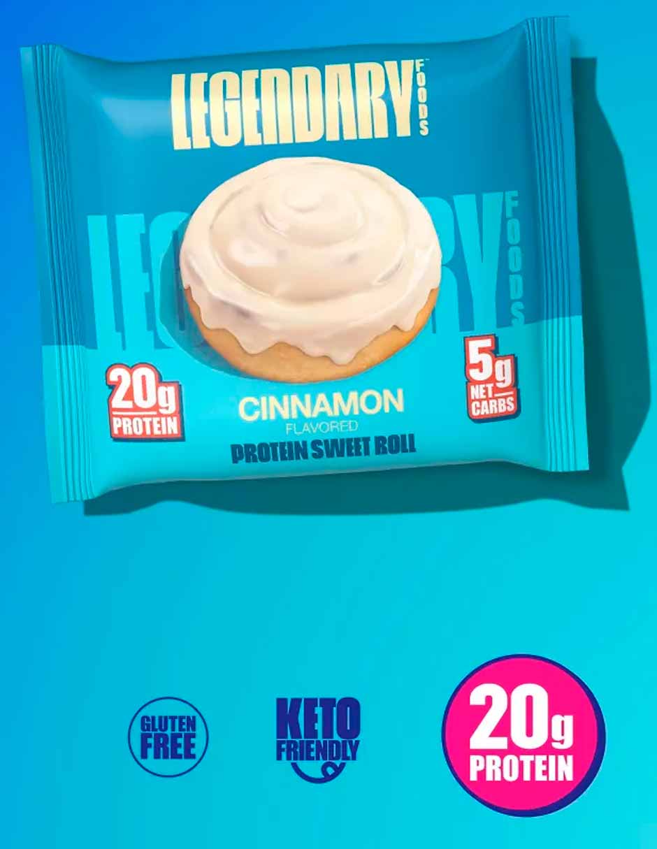 Legendary Foods roles de canela proteico sin gluten y apto para cetogénicos 268gr