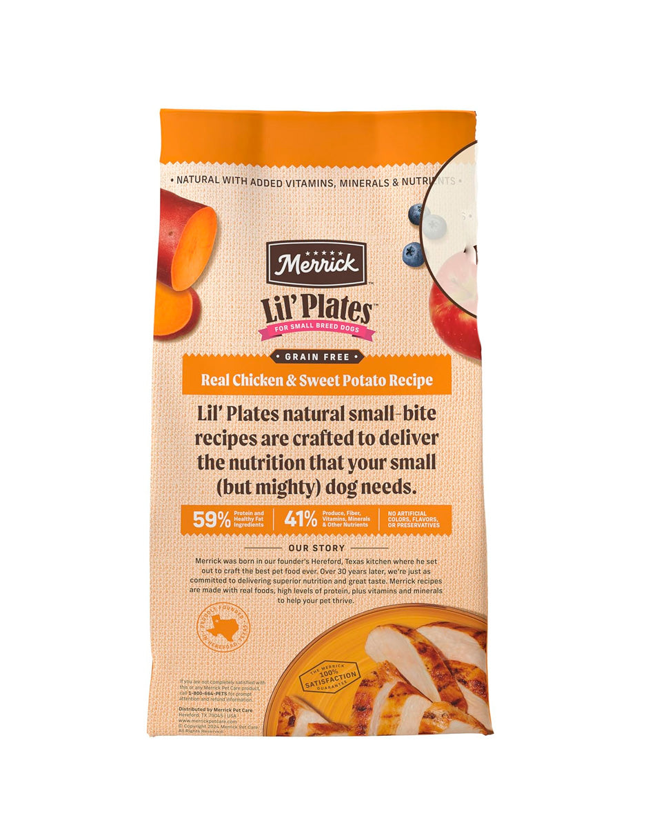 Croquetas para perros adultos Merrick Lil' Plates® de razas pequeñas con sabor a pollo 5.4kg