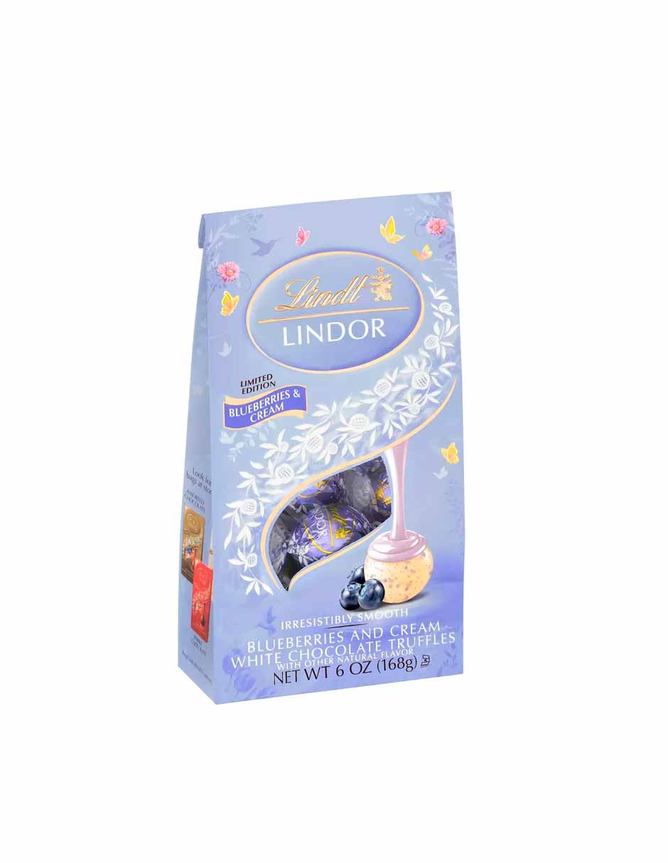 Lindt Lindor chocolates sabor arándanos con crema edición Pascua 168gr