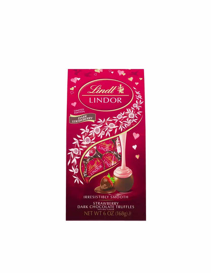 Lindor trufas de chocolate oscuro y fresa San Valentín 168gr