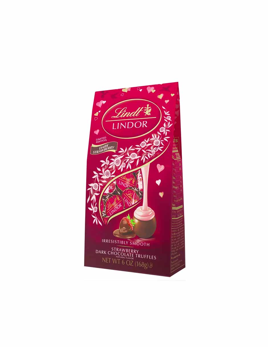 Lindor trufas de chocolate oscuro y fresa San Valentín 168gr