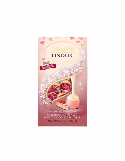 Lindor Trufas de chocolate blanco frambuesa pay de queso San Valentín 168gr