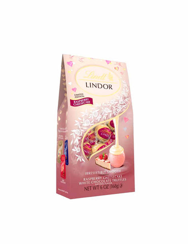 Lindor Trufas de chocolate blanco frambuesa pay de queso San Valentín 168gr