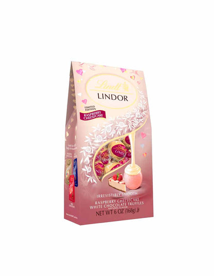 Lindor Trufas de chocolate blanco frambuesa pay de queso San Valentín 168gr