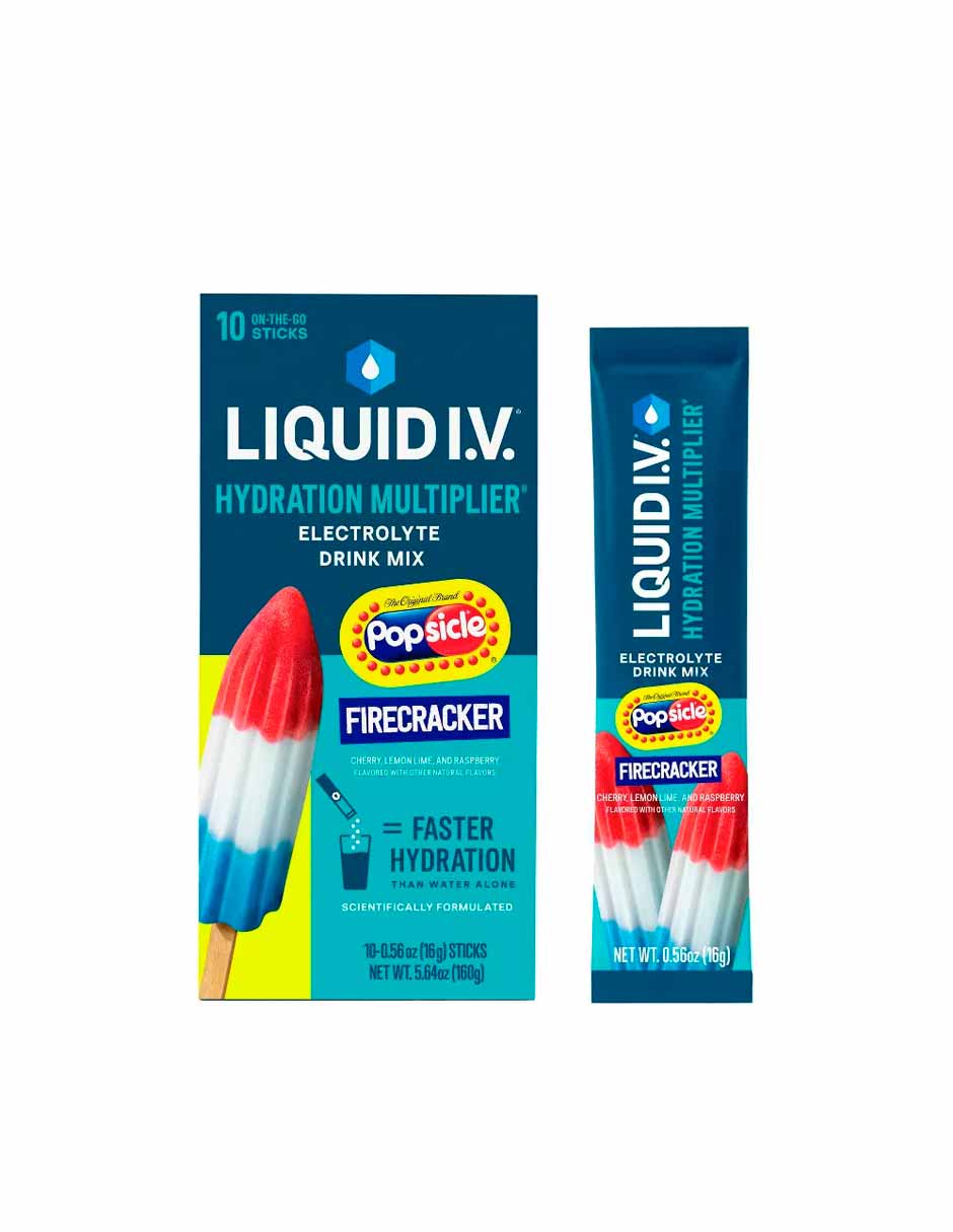 Liquid I.V. Suplementos de electrolitos en polvo sabor Popsicle Firecracker , 10 unidades