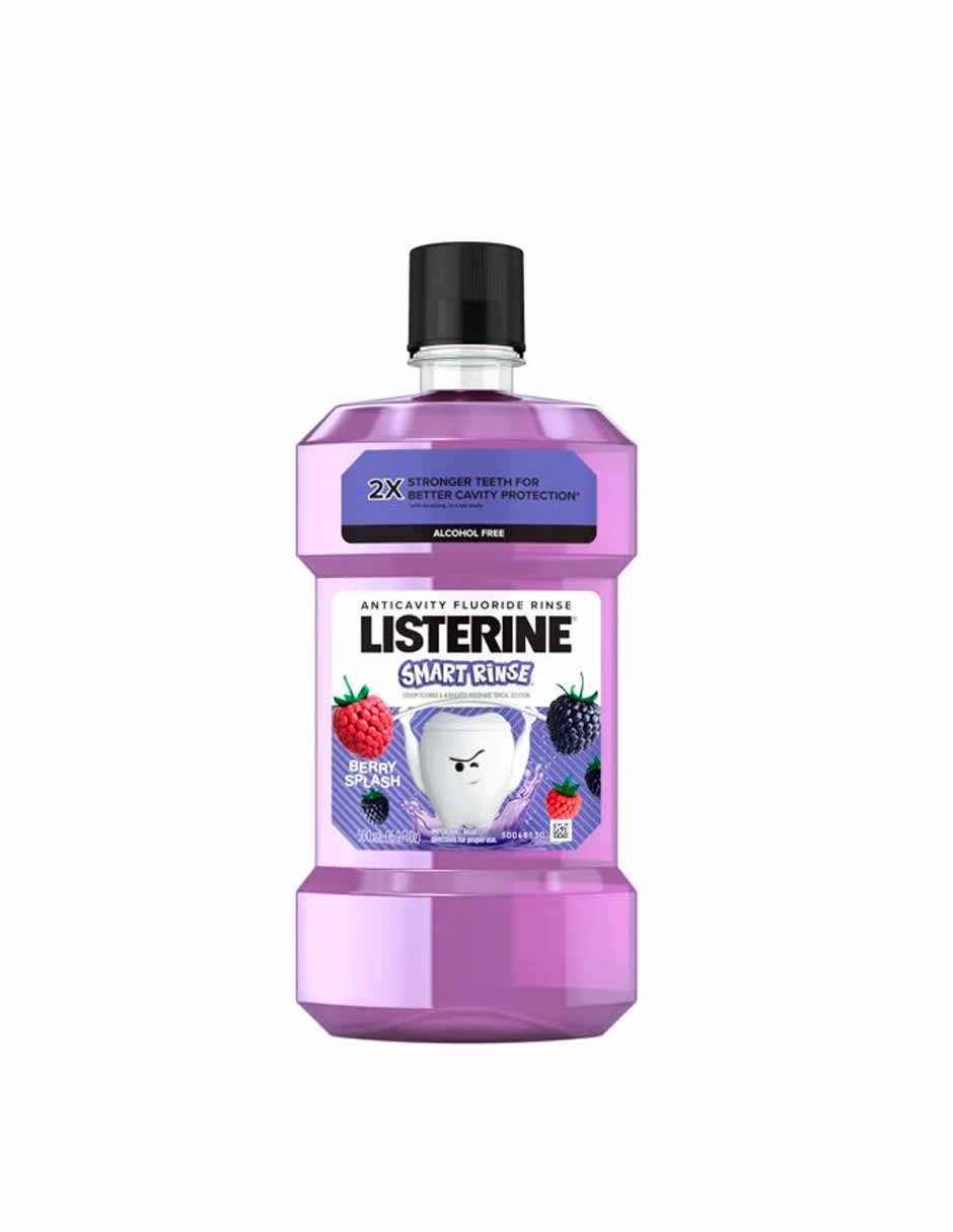 Listerine Smart Rinse Kids Anticavity enjuague bucal, Berry Splash, 500 ml