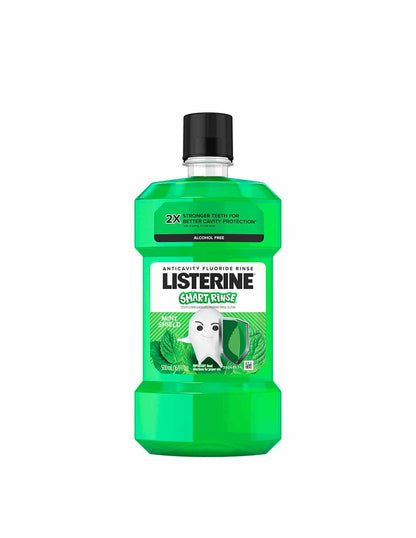 Listerine Smart Rinse Kids Anticavity enjuague bucal, escudo de menta 500ml