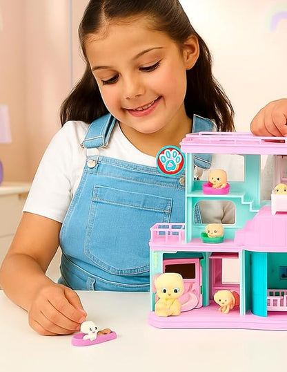 Clínica de Cachorros con Mamá y 3 Bebés y Accesorios