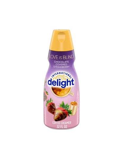 Crema liquida para café Delight Love Is Blind sabor fresa cubierta de chocolate 946ml