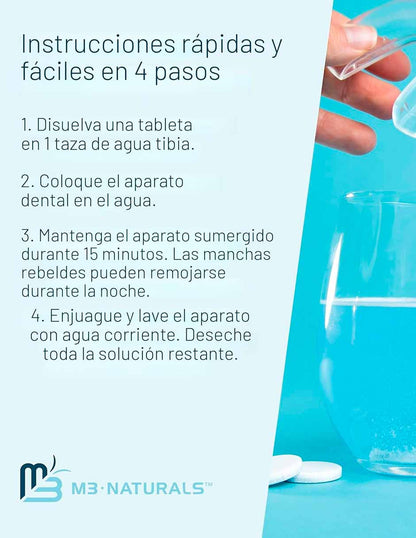 M3 Comprimidos y limpiador de dentaduras 120 tabletas