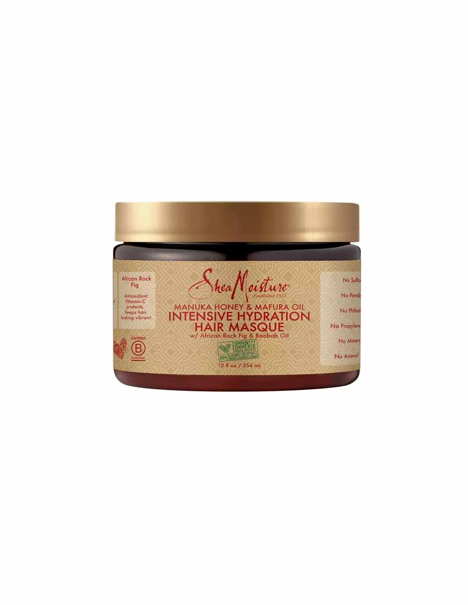 SheaMoisture Mascarilla hidratante miel de Manuka y aceite de Mafura Control del encrespamiento para cabello seco 340gr