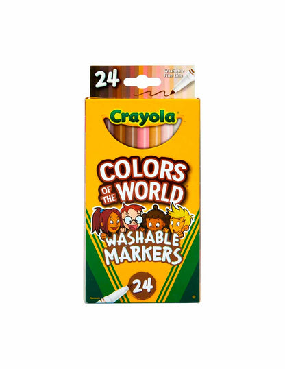 Marcadores Crayola Colors of the World, punta fina, 24 unidades