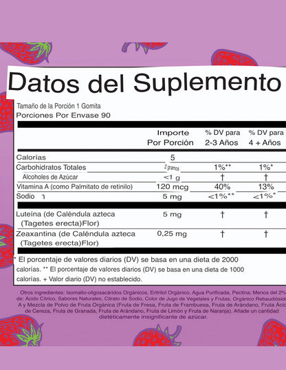 Gomitas para Salud Ocular con Luteína y Zeaxantina 90 pzs