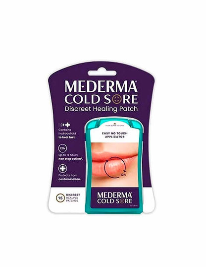 Mederma Parche curativo discreto para herpes labial, protección de 12 horas, 15 unidades