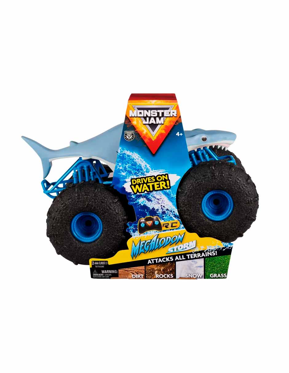 Monster Jam carro todoterreno a control remoto Megalodon Storm escala 1:15