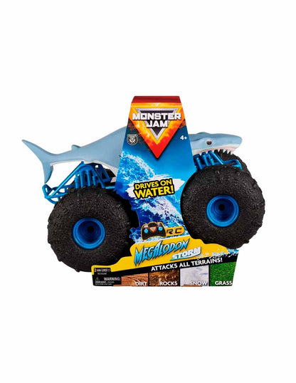 Monster Jam carro todoterreno a control remoto Megalodon Storm escala 1:15