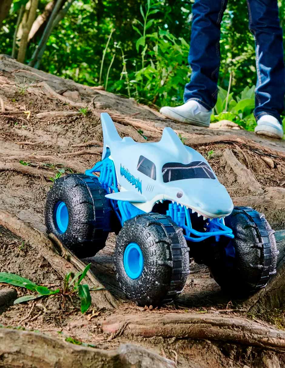 Monster Jam carro todoterreno a control remoto Megalodon Storm escala 1:15