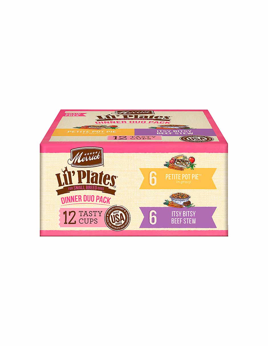 Merrick Lil' Plates Alimento húmedo para perros para razas pequeñas, 12 pack