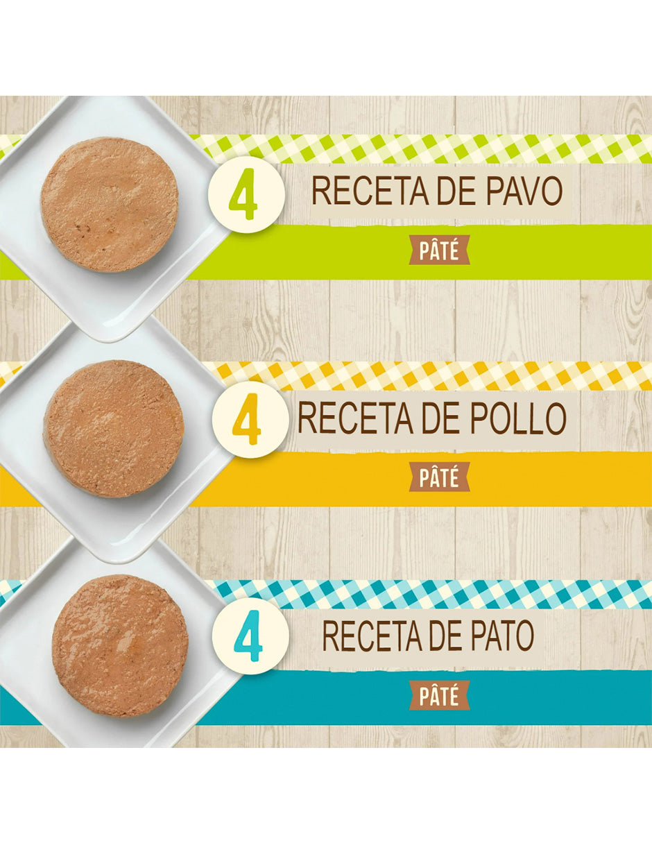 Merrick Alimento húmedo para gatos adultos Purrfect Bistro, paquete variado, 12 unidades