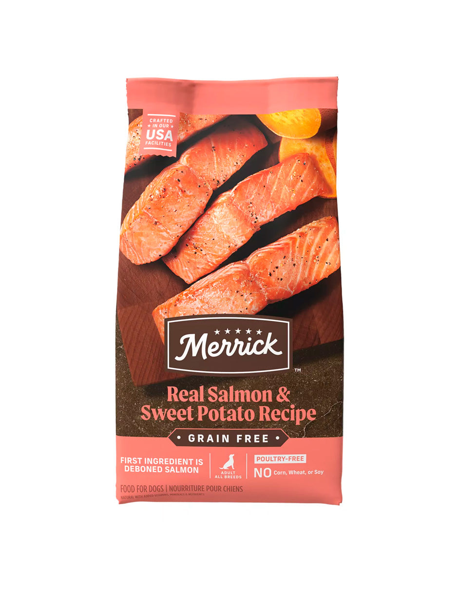 Croquetas Merrick de salmón para perros adultos 4.5kg