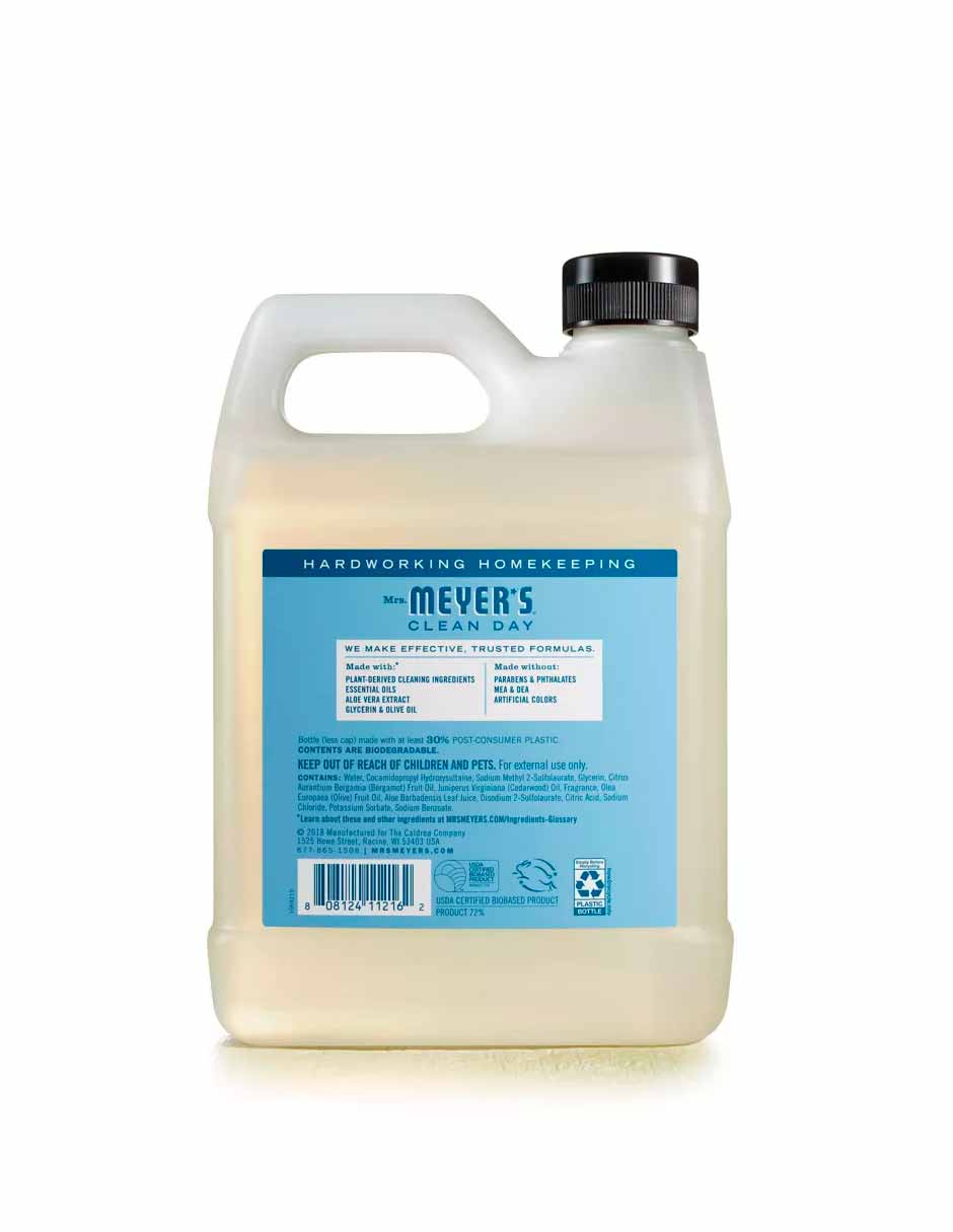 Mrs Meyers Repuesto de jabón para manos, aroma agua de lluvia 975ml