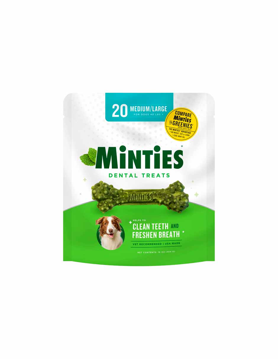 Minties, masticables dentales para perros medianos/grandes 20 pzas