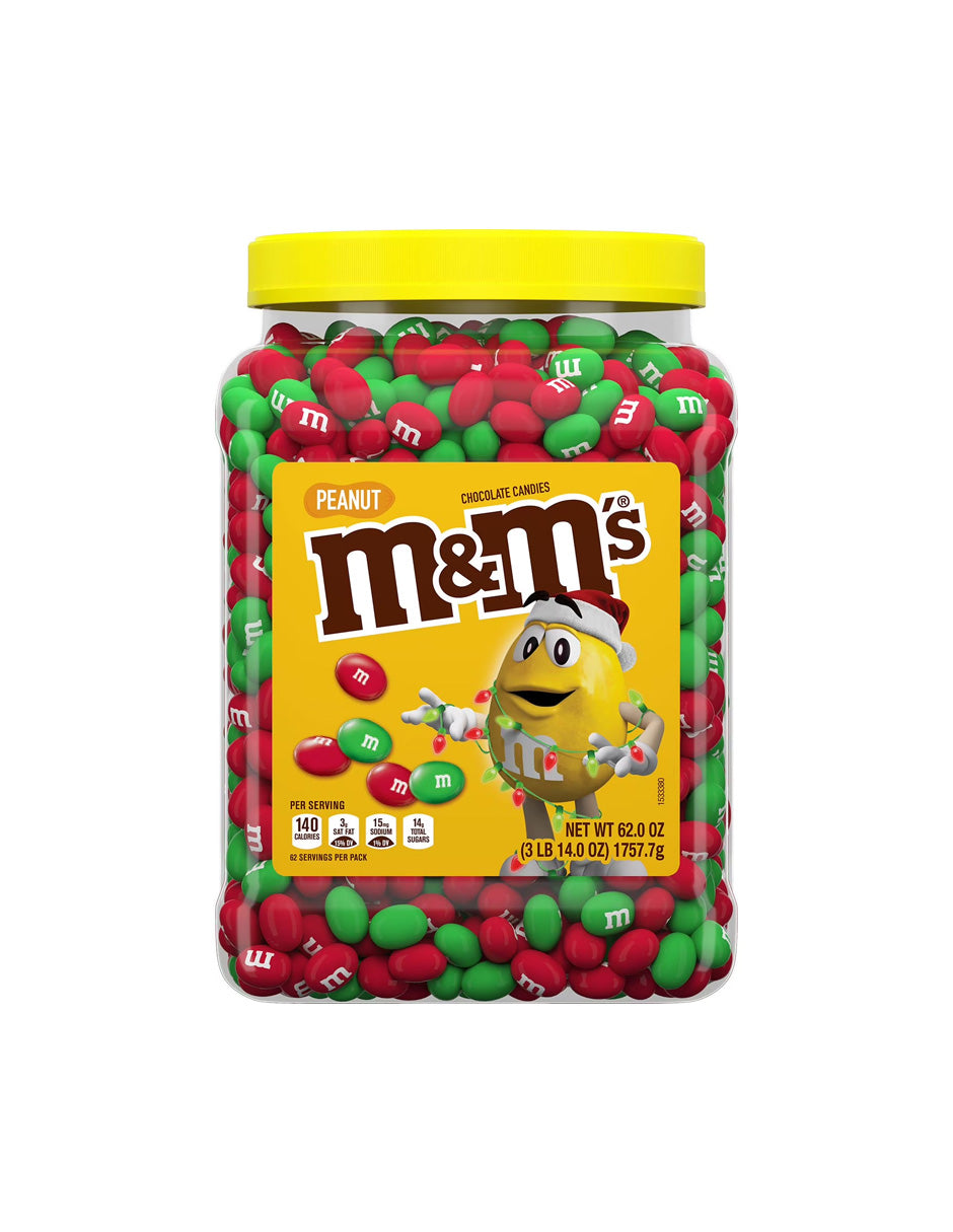 M&M’s navideños chocolate con cacahuate rojo y verde 1.75 kg