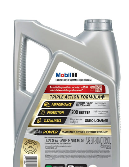 Aceite de motor 5W-30 alto kilometraje sintético Mobil 1 EP 4.73L