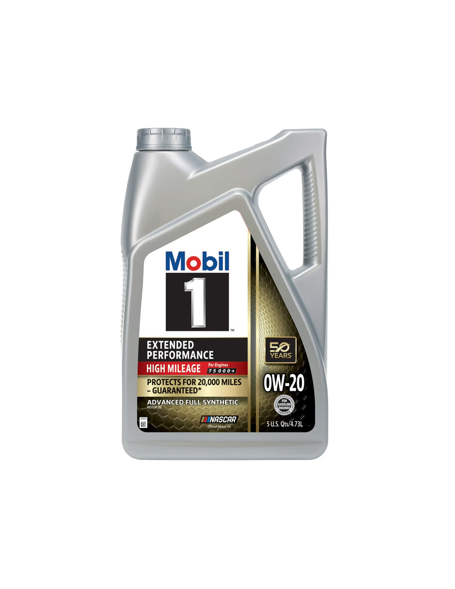 Aceite de motor 0W-20 alto kilometraje sintético Mobil 1 EP 4.73L