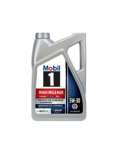 Aceite de motor 5W-30 alto kilometraje sintético Mobil 1, 4.73L