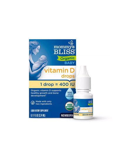 Gotas de Vitamina D Orgánica Mommy’s Bliss, 400 UI por porción, 10 ml