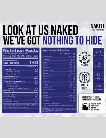 Proteína NAKED Shake Vegana Muffin de Arándanos con MCT 20g 1.1kg