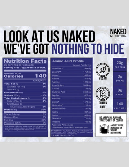 Proteína NAKED Shake Vegana Muffin de Arándanos con MCT 20g 1.1kg
